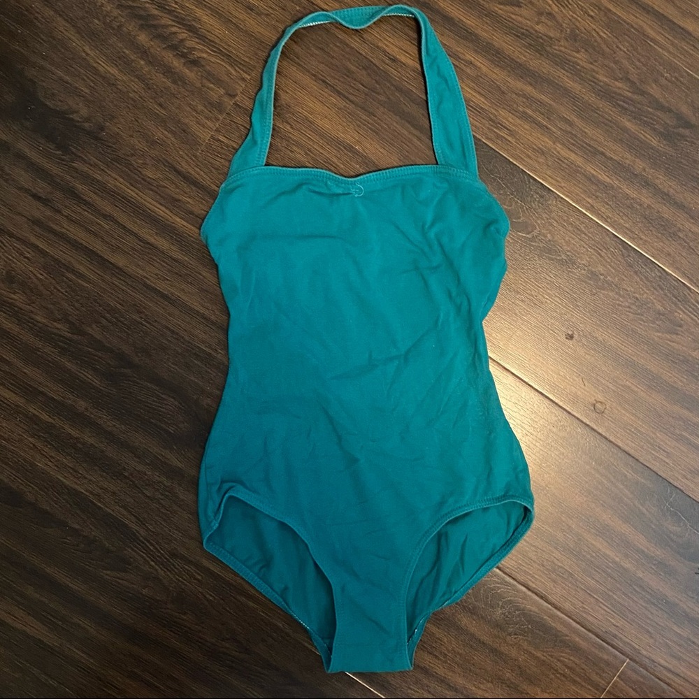 Mirella Emerald Halter Leotard